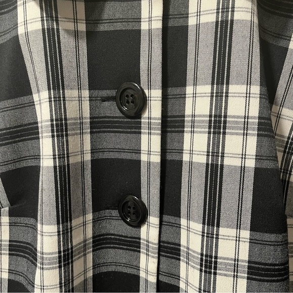 Vtg I.N. STUDIO Jacket GLEN PLAID Sz 12 Black White Grey RETRO Mid-Length PREPPY - Picture 8 of 16